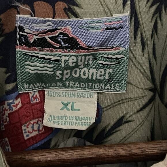 Vintage Reyn Spooner Hawaiian Shirt Size XL Longboards Palm Trees Vacation - Picture 3 of 5